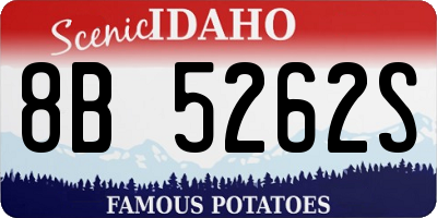 ID license plate 8B5262S