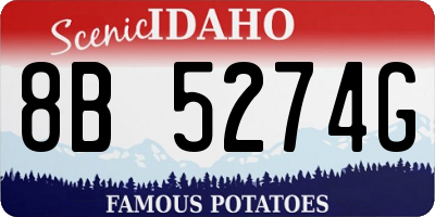 ID license plate 8B5274G