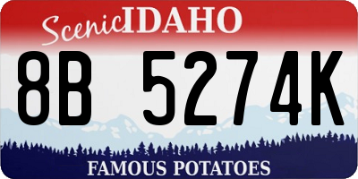 ID license plate 8B5274K