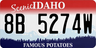 ID license plate 8B5274W