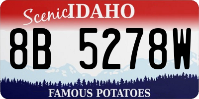 ID license plate 8B5278W