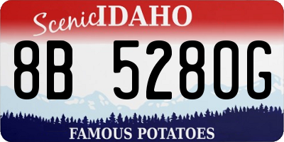 ID license plate 8B5280G