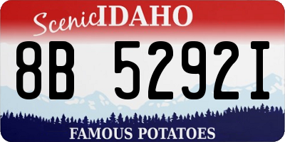 ID license plate 8B5292I