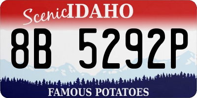 ID license plate 8B5292P