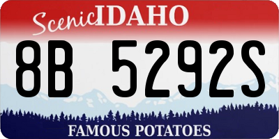 ID license plate 8B5292S