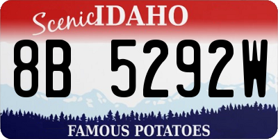 ID license plate 8B5292W