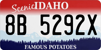 ID license plate 8B5292X