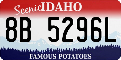ID license plate 8B5296L