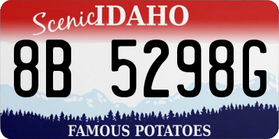 ID license plate 8B5298G