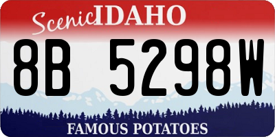 ID license plate 8B5298W