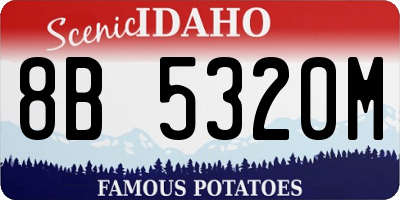ID license plate 8B5320M