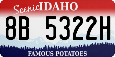 ID license plate 8B5322H