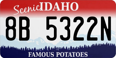 ID license plate 8B5322N