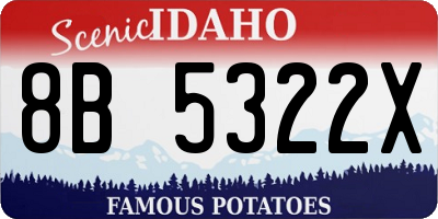ID license plate 8B5322X
