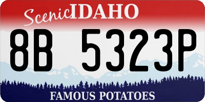 ID license plate 8B5323P