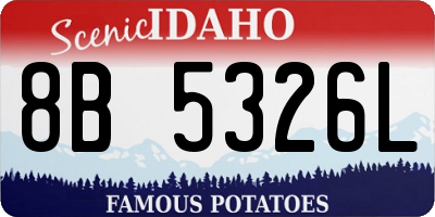 ID license plate 8B5326L