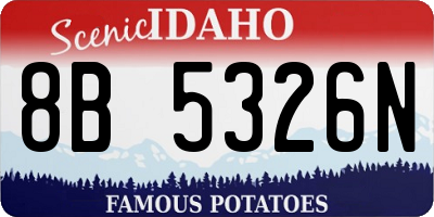 ID license plate 8B5326N