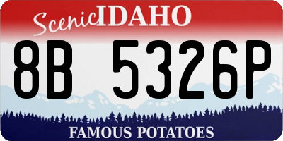 ID license plate 8B5326P