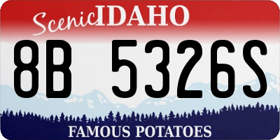 ID license plate 8B5326S