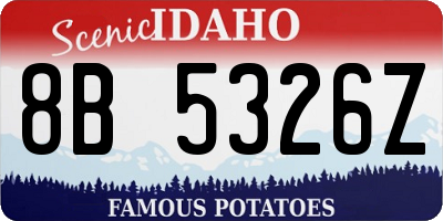 ID license plate 8B5326Z