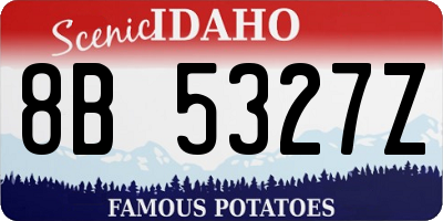 ID license plate 8B5327Z