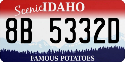 ID license plate 8B5332D