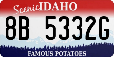 ID license plate 8B5332G