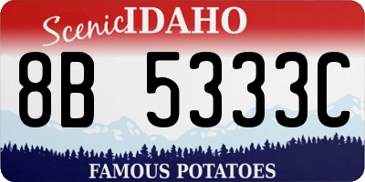 ID license plate 8B5333C