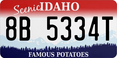 ID license plate 8B5334T