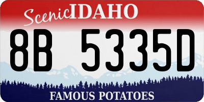 ID license plate 8B5335D