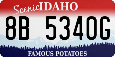 ID license plate 8B5340G