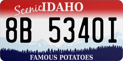 ID license plate 8B5340I