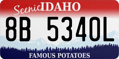 ID license plate 8B5340L