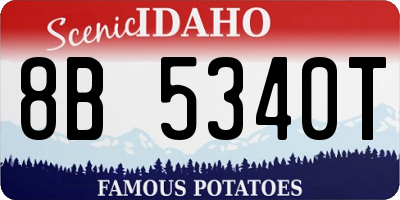 ID license plate 8B5340T