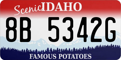ID license plate 8B5342G