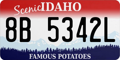 ID license plate 8B5342L