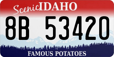 ID license plate 8B5342O