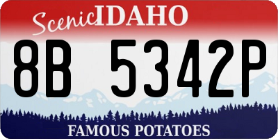 ID license plate 8B5342P