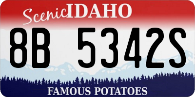 ID license plate 8B5342S