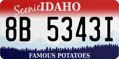ID license plate 8B5343I