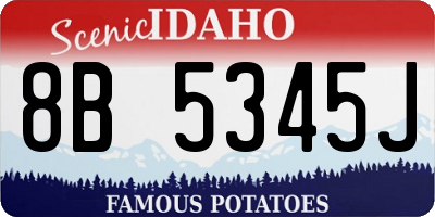 ID license plate 8B5345J