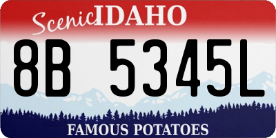 ID license plate 8B5345L