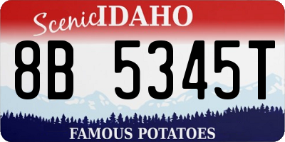 ID license plate 8B5345T