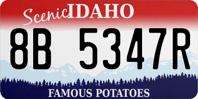 ID license plate 8B5347R