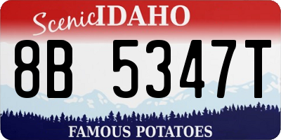 ID license plate 8B5347T