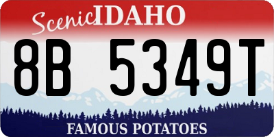 ID license plate 8B5349T