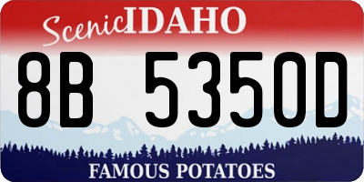 ID license plate 8B5350D