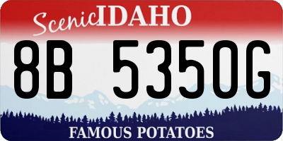 ID license plate 8B5350G