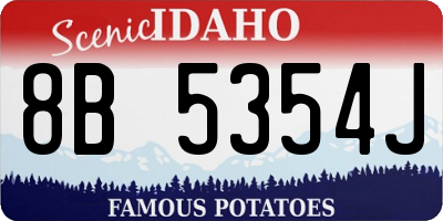 ID license plate 8B5354J
