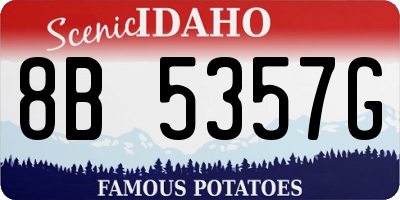 ID license plate 8B5357G